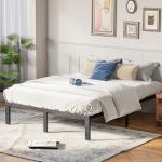 OLIXIS Metal Twin Bed Frame with Storage, Black