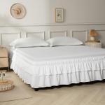 NookZuzu Ruffled White Bed Skirt for Twin Beds