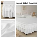 NookZuzu Ruffled White Bed Skirt for Twin Beds