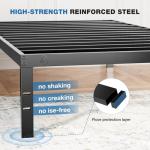 OLIXIS Metal Twin Bed Frame with Storage, Black