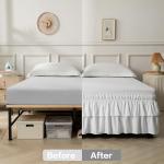 NookZuzu Ruffled White Bed Skirt for Twin Beds