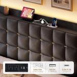 Queen Velvet Bed Frame with Storage & LED Lights