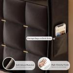 Queen Velvet Bed Frame with Storage & LED Lights