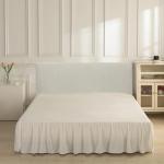 Ruffled Queen Size Bed Skirt with Split Corners