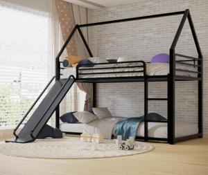 Twin Over Twin Bunk Bed with Slide and Ladder
