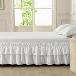 NookZuzu Ruffled White Bed Skirt for Twin Beds