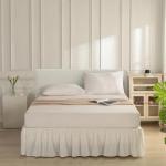 Ruffled Queen Size Bed Skirt with Split Corners