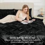 7-Piece Black Satin Comforter Set for Queen