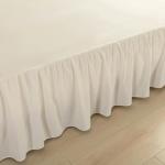 Ruffled Queen Size Bed Skirt with Split Corners