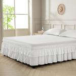 NookZuzu Ruffled White Bed Skirt for Twin Beds