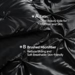 7-Piece Black Satin Comforter Set for Queen