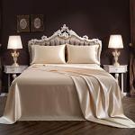 Ultra Silky Soft Satin Bed Sheet Set - Beige
