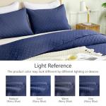 Ultra Soft Navy Blue Queen Quilt Set 3 Pieces