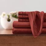 Horbaunal Rust Queen Sheet Set - 6 Piece Luxury