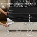 7-Piece Black Satin Comforter Set for Queen