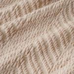 Cozy Beige Knitted Throw Blanket, 50" x 60
