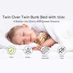 Twin Over Twin Bunk Bed with Slide and Ladder