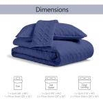 Ultra Soft Navy Blue Queen Quilt Set 3 Pieces