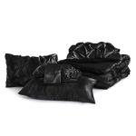 7-Piece Black Satin Comforter Set for Queen