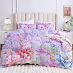 YIYEA Queen Floral Duvet Cover Set, 3PC