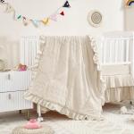 NacoMoco 3-Piece Ruffle Crib Bedding Set