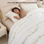 Cream White Queen Comforter Set with Pillowcases
