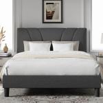 Novilla Queen Upholstered Bed Frame with Adjustable Headboard