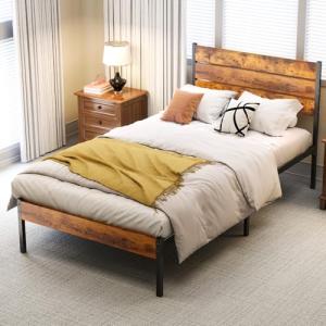 Twin Metal Platform Bed Frame with Headboard