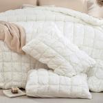 Cream White Queen Comforter Set with Pillowcases