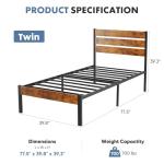 Twin Metal Platform Bed Frame with Headboard