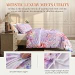 YIYEA Queen Floral Duvet Cover Set, 3PC