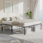 Sweetcrispy Full Size Metal Bed Frame with Storage