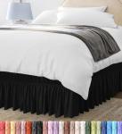 Utopia Bedding Queen Elastic Bed Skirt - Black