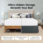 Utopia Bedding Queen Bed Skirt - Grey Ruffle Style