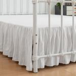 White Ruffled Full Bed Skirt with Split Corners