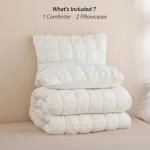 Cream White Queen Comforter Set with Pillowcases