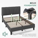 Novilla Queen Upholstered Bed Frame with Adjustable Headboard