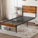 Twin Metal Platform Bed Frame with Headboard