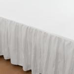 White Ruffled Full Bed Skirt with Split Corners
