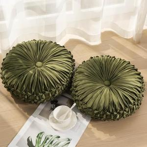 Velvet Ruched Pumpkin Throw Pillow Set of 2