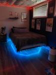 Floating Bed Frame with LED Lights, Easy Assembly