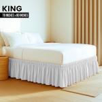 King Size Elastic Bed Ruffle Skirt - White