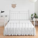 White Ruffled Full Bed Skirt with Split Corners