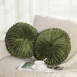 Velvet Ruched Pumpkin Throw Pillow Set of 2
