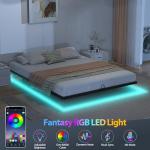 Floating Bed Frame with LED Lights, Easy Assembly