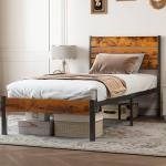 Twin Metal Platform Bed Frame with Headboard