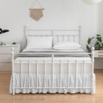 White Ruffled Full Bed Skirt with Split Corners