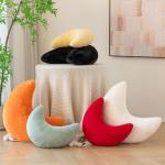 Moon-Shaped Plush Pillow for Bed & Couch