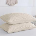 Beige Tufted Jacquard Pillow Case Set of 2