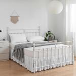 White Ruffled Full Bed Skirt with Split Corners